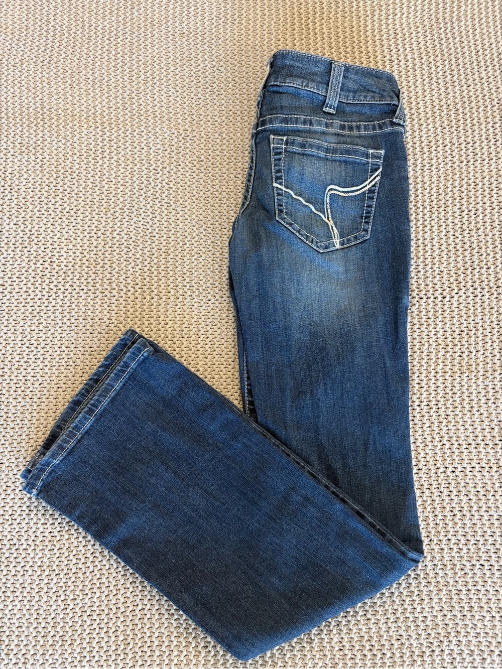 Ariat Women’s Blue Bootcut Jeans 26 Low Rise Medium Wash Stretch 5-Pocket